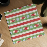 Christmas Critters Bright Pattern VIA by Emily Adams. Shown as a detailed flat fine art print, highlighting archival giclee quality. Available as an archival giclee rolled canvas, fine art paper, or poster print. SKU 49210a.