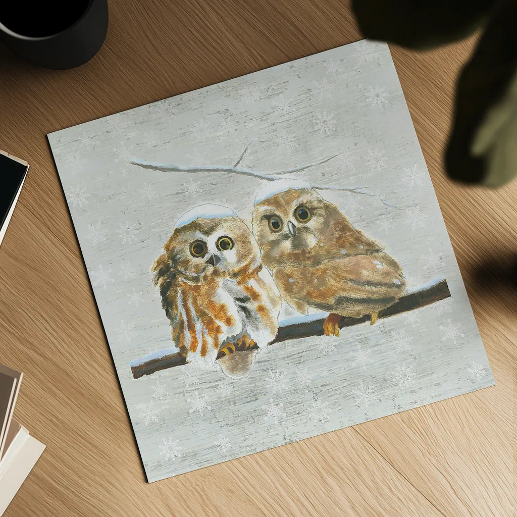 Christmas Critters I by Emily Adams. Shown as a detailed flat fine art print, highlighting archival giclee quality. Available as an archival giclee rolled canvas, fine art paper, or poster print. SKU 29325a.