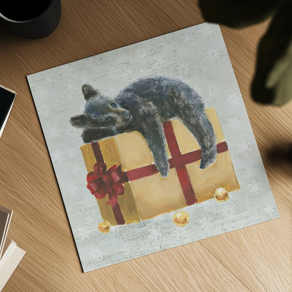 Christmas Critters III by Emily Adams. Shown as a detailed flat fine art print, highlighting archival giclee quality. Available as an archival giclee rolled canvas, fine art paper, or poster print. SKU 29327a.
