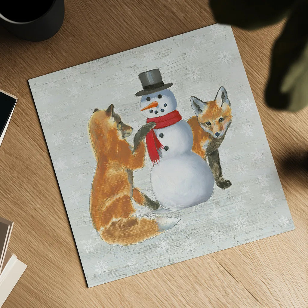 Christmas Critters V by Emily Adams. Shown as a detailed flat fine art print, highlighting archival giclee quality. Available as an archival giclee rolled canvas, fine art paper, or poster print. SKU 29329a.