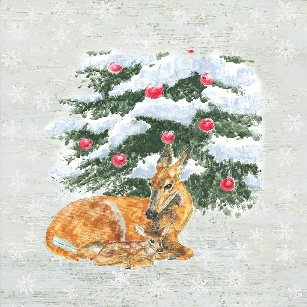 Christmas Critters VII by Emily Adams. SKU 29331a. Archival Giclee Fine art print for wall decor.