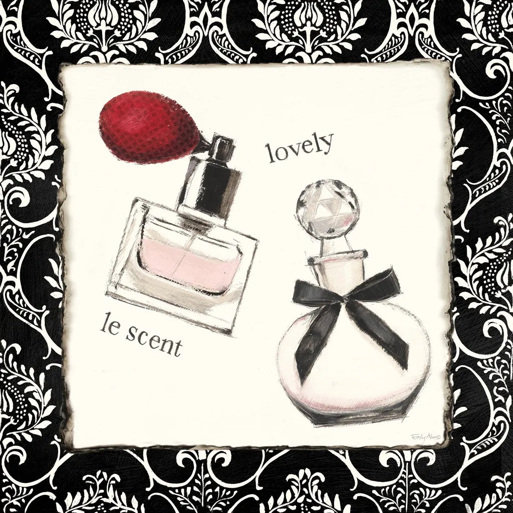 Cosmetique I by Emily Adams. SKU 11262a. Archival Giclee Fine art print for wall decor.