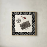 Cosmetique II by Emily Adams. Shown in a natural wood glass frame for a timeless modern aesthetic. Available as an archival giclee rolled canvas, fine art paper, or poster print. SKU 11263a.