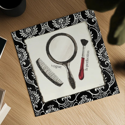 Cosmetique IV by Emily Adams. Shown as a detailed flat fine art print, highlighting archival giclee quality. Available as an archival giclee rolled canvas, fine art paper, or poster print. SKU 11265a.