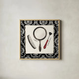 Cosmetique IV by Emily Adams. Shown in a natural wood glass frame for a timeless modern aesthetic. Available as an archival giclee rolled canvas, fine art paper, or poster print. SKU 11265a.