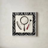 Cosmetique IV by Emily Adams. Shown in a crisp white glass frame for a clean and minimalist style. Available as an archival giclee rolled canvas, fine art paper, or poster print. SKU 11265a.