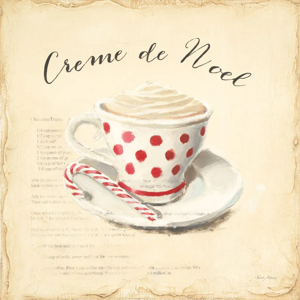 Creme de Noel by Emily Adams. SKU 19060a. Archival Giclee Fine art print for wall decor.