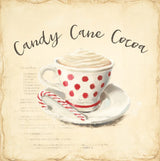 Creme de Noel Candy Cane by Emily Adams. SKU 37379a. Archival Giclee Fine art print for wall decor.