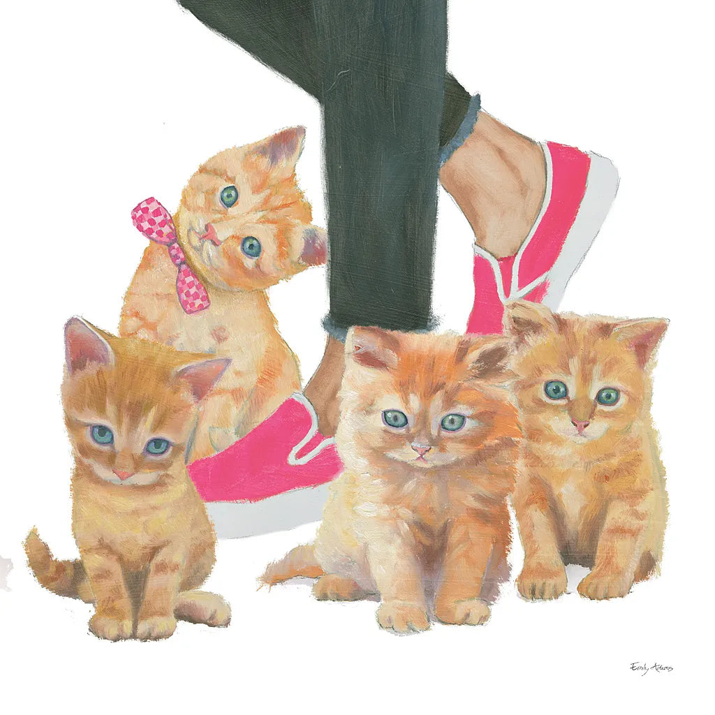 Cutie Kitties I by Emily Adams. SKU 44463a. Archival Giclee Fine art print for wall decor.