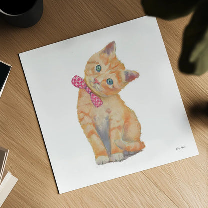 Cutie Kitties II by Emily Adams. Shown as a detailed flat fine art print, highlighting archival giclee quality. Available as an archival giclee rolled canvas, fine art paper, or poster print. SKU 44464a.