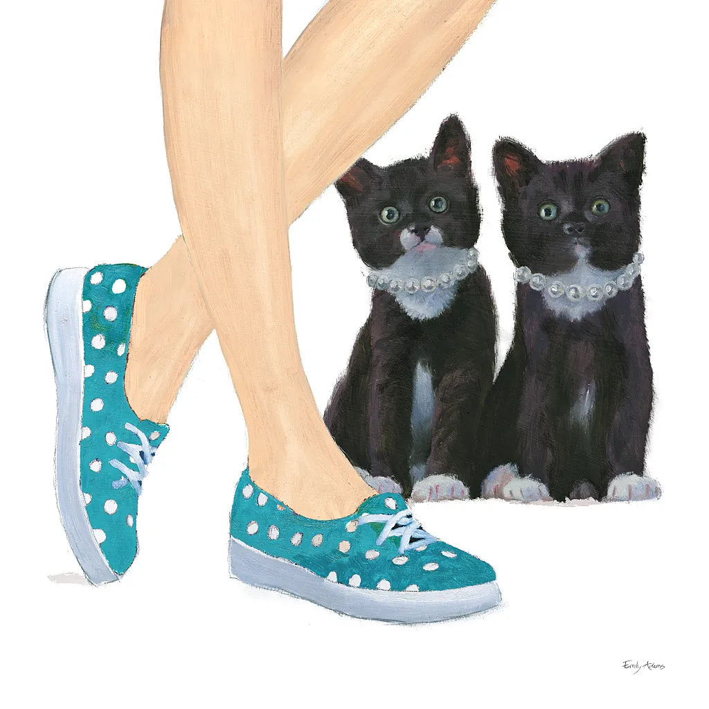 Cutie Kitties III by Emily Adams. SKU 44465a. Archival Giclee Fine art print for wall decor.