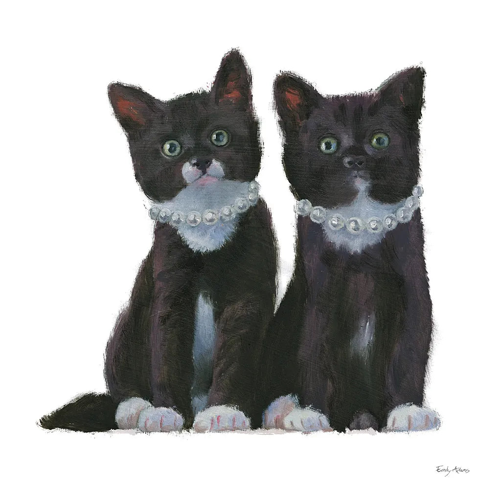 Cutie Kitties IV by Emily Adams. SKU 44466a. Archival Giclee Fine art print for wall decor.