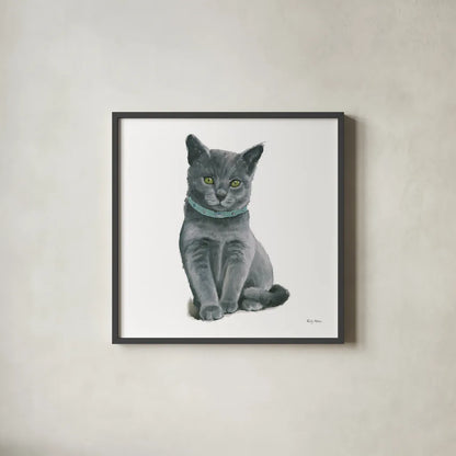Cutie Kitties VI by Emily Adams. Shown in a sleek black glass frame for a contemporary gallery look. Available as an archival giclee rolled canvas, fine art paper, or poster print. SKU 44468a.