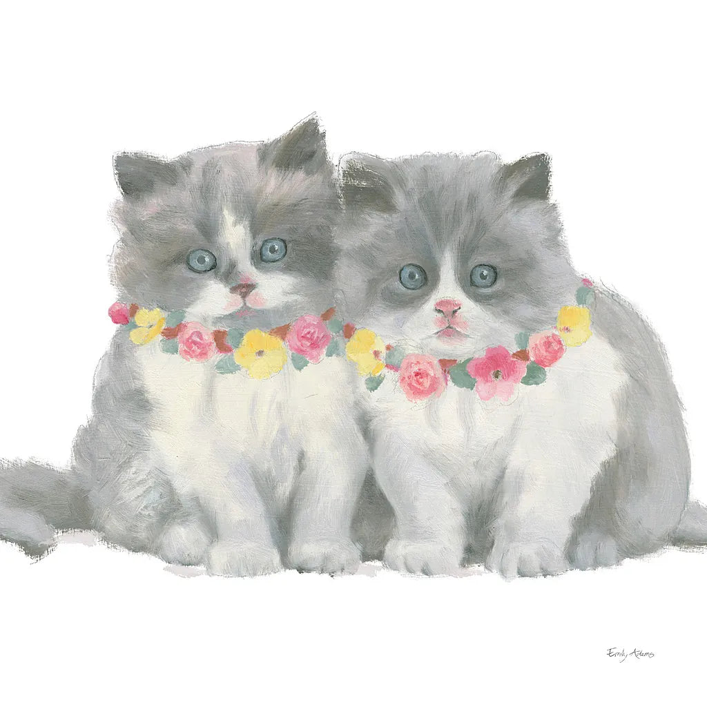 Cutie Kitties VIII by Emily Adams. SKU 44470a. Archival Giclee Fine art print for wall decor.