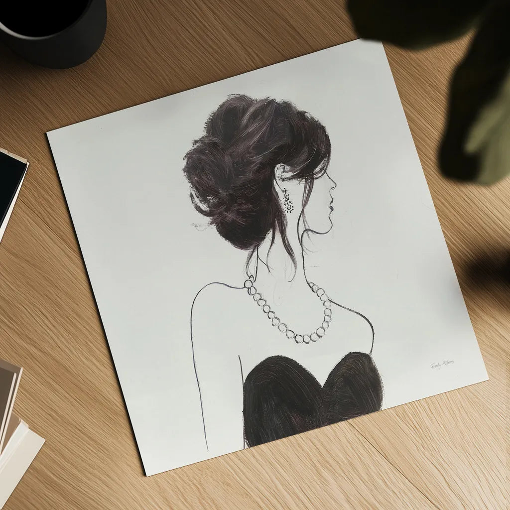 Elegance II Head Element by Emily Adams. Shown as a detailed flat fine art print, highlighting archival giclee quality. Available as an archival giclee rolled canvas, fine art paper, or poster print. SKU 34656a.