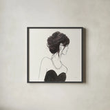 Elegance II Head Element by Emily Adams. Shown in a sleek black glass frame for a contemporary gallery look. Available as an archival giclee rolled canvas, fine art paper, or poster print. SKU 34656a.