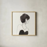 Elegance II Head Element by Emily Adams. Shown in a natural wood glass frame for a timeless modern aesthetic. Available as an archival giclee rolled canvas, fine art paper, or poster print. SKU 34656a.