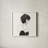 Elegance II Head Element by Emily Adams. Shown in a crisp white glass frame for a clean and minimalist style. Available as an archival giclee rolled canvas, fine art paper, or poster print. SKU 34656a.