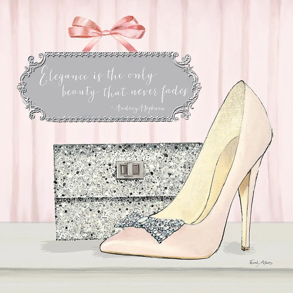 Elegance is the Only Beauty that Never Fades by Emily Adams. SKU 30587a. Archival Giclee Fine art print for wall decor.