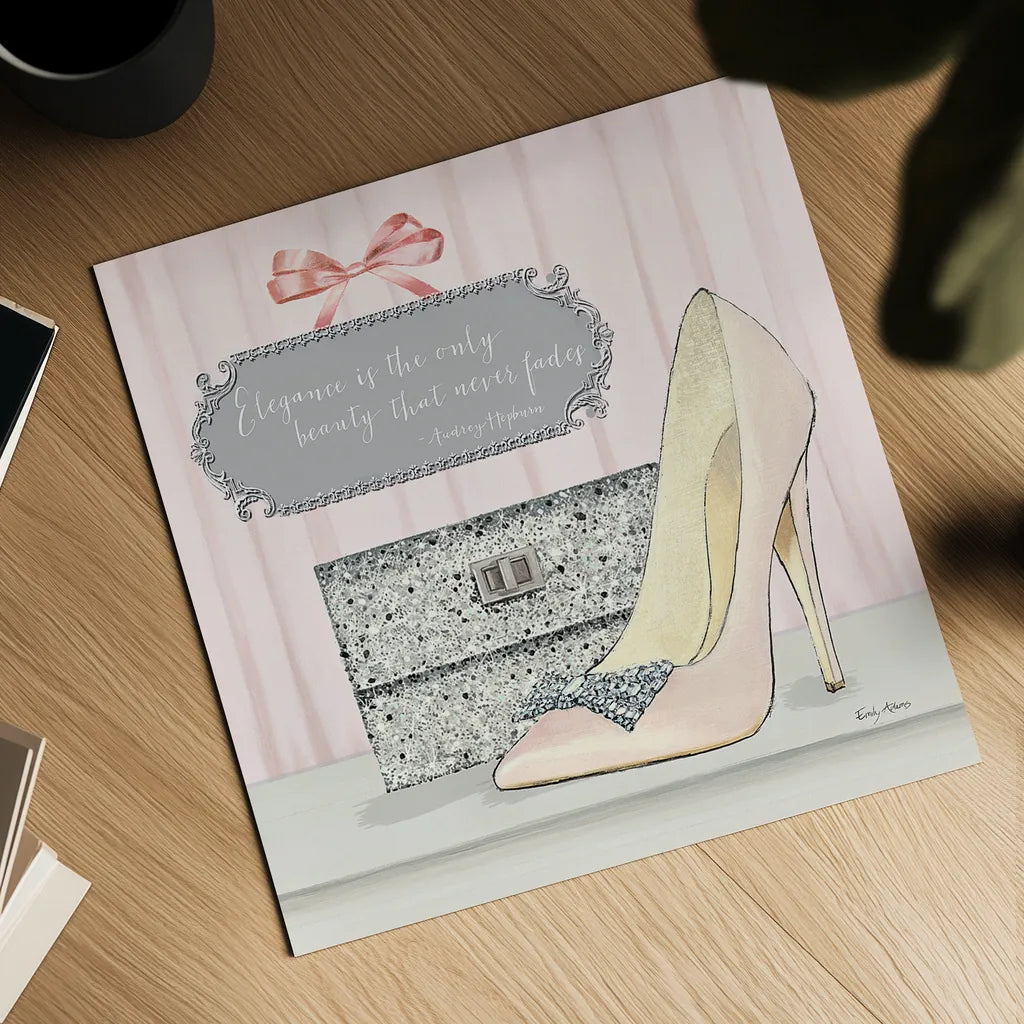 Elegance is the Only Beauty that Never Fades by Emily Adams. Shown as a detailed flat fine art print, highlighting archival giclee quality. Available as an archival giclee rolled canvas, fine art paper, or poster print. SKU 30587a.
