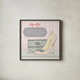 Elegance is the Only Beauty that Never Fades by Emily Adams. Shown in a sleek black glass frame for a contemporary gallery look. Available as an archival giclee rolled canvas, fine art paper, or poster print. SKU 30587a.
