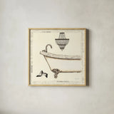 Emilys Boudoir I Bath by Emily Adams. Shown in a natural wood glass frame for a timeless modern aesthetic. Available as an archival giclee rolled canvas, fine art paper, or poster print. SKU 11078a.