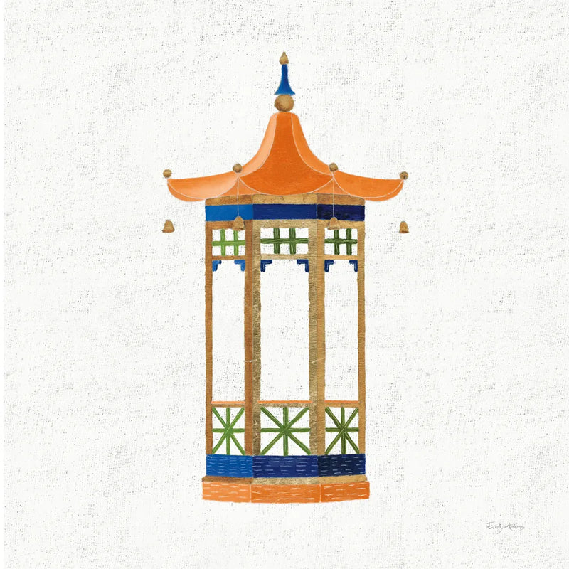Flora Chinoiserie VII Textured v2 by Emily Adams. SKU 97517a. Archival Giclee Fine art print for wall decor.