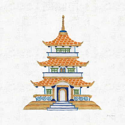 Flora Chinoiserie VIII Textured v2 by Emily Adams. SKU 97518a. Archival Giclee Fine art print for wall decor.