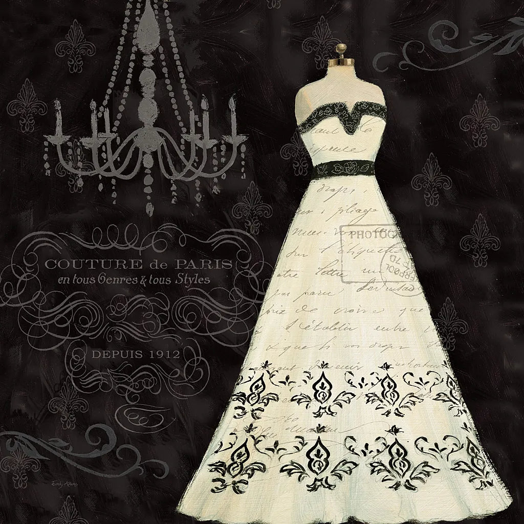 French Couture II by Emily Adams. SKU 13843a. Archival Giclee Fine art print for wall decor.