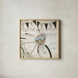 French Flea Market I by Emily Adams. Shown in a natural wood glass frame for a timeless modern aesthetic. Available as an archival giclee rolled canvas, fine art paper, or poster print. SKU 13484a.