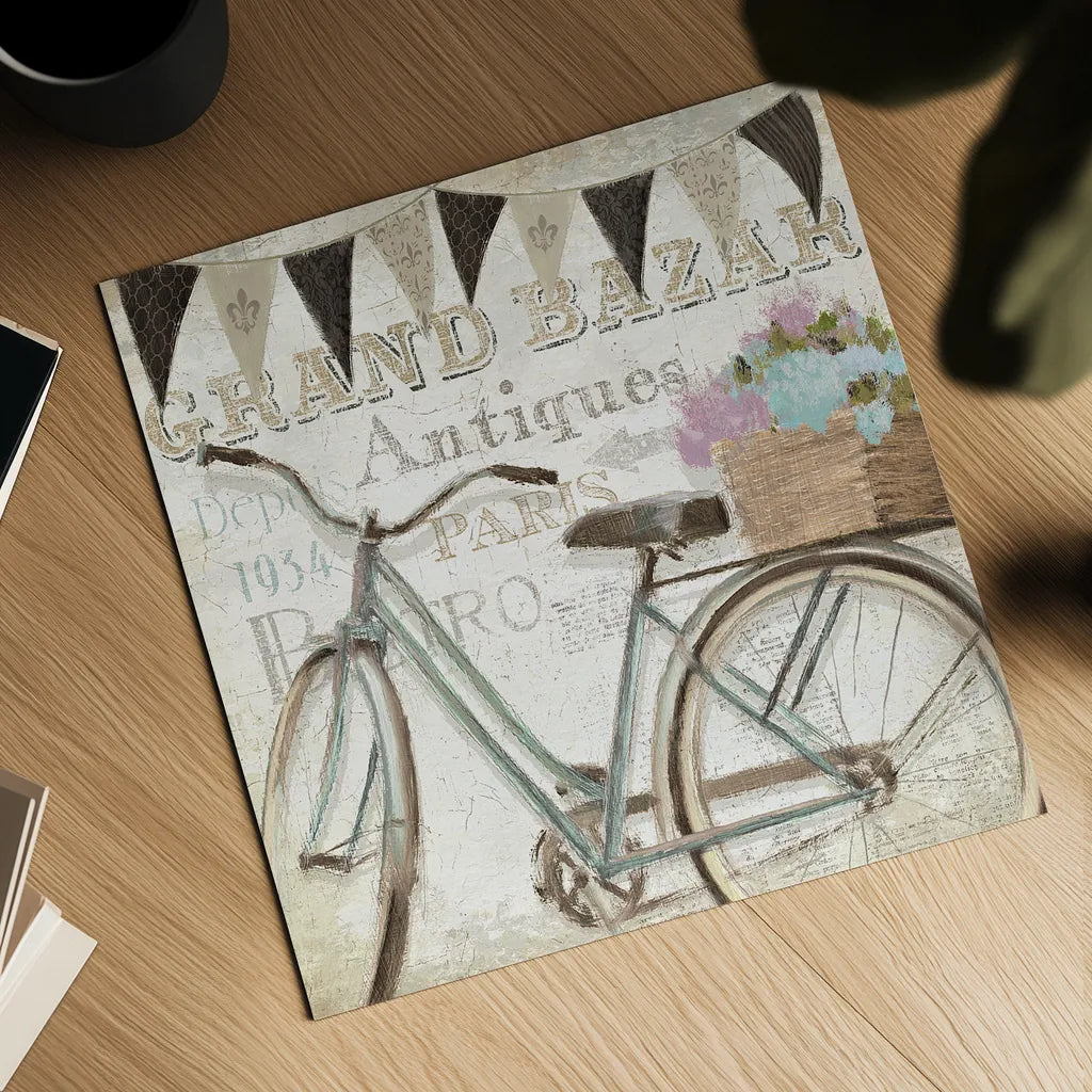 French Flea Market II by Emily Adams. Shown as a detailed flat fine art print, highlighting archival giclee quality. Available as an archival giclee rolled canvas, fine art paper, or poster print. SKU 13485a.