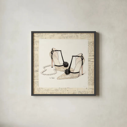 From Emilys Closet I Square by Emily Adams. Shown in a sleek black glass frame for a contemporary gallery look. Available as an archival giclee rolled canvas, fine art paper, or poster print. SKU 11039a.