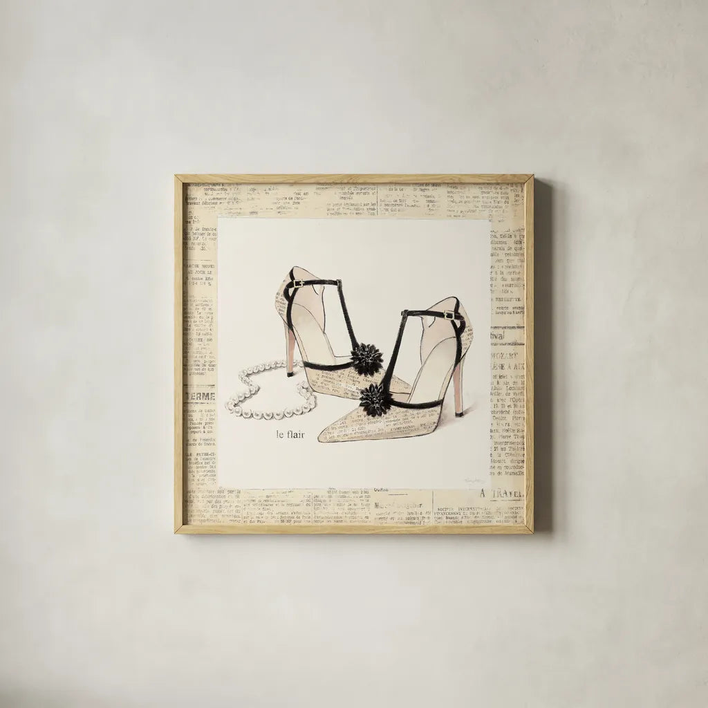 From Emilys Closet I Square by Emily Adams. Shown in a natural wood glass frame for a timeless modern aesthetic. Available as an archival giclee rolled canvas, fine art paper, or poster print. SKU 11039a.