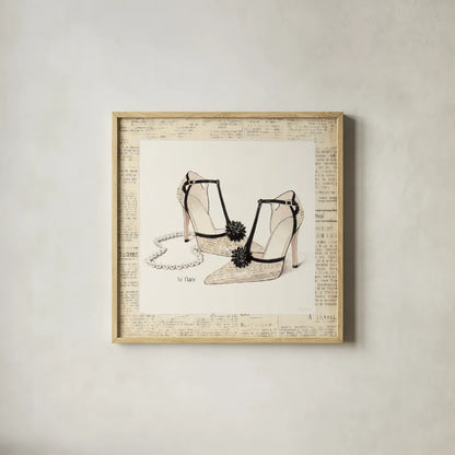 From Emilys Closet I Square by Emily Adams. Shown in a natural wood glass frame for a timeless modern aesthetic. Available as an archival giclee rolled canvas, fine art paper, or poster print. SKU 11039a.