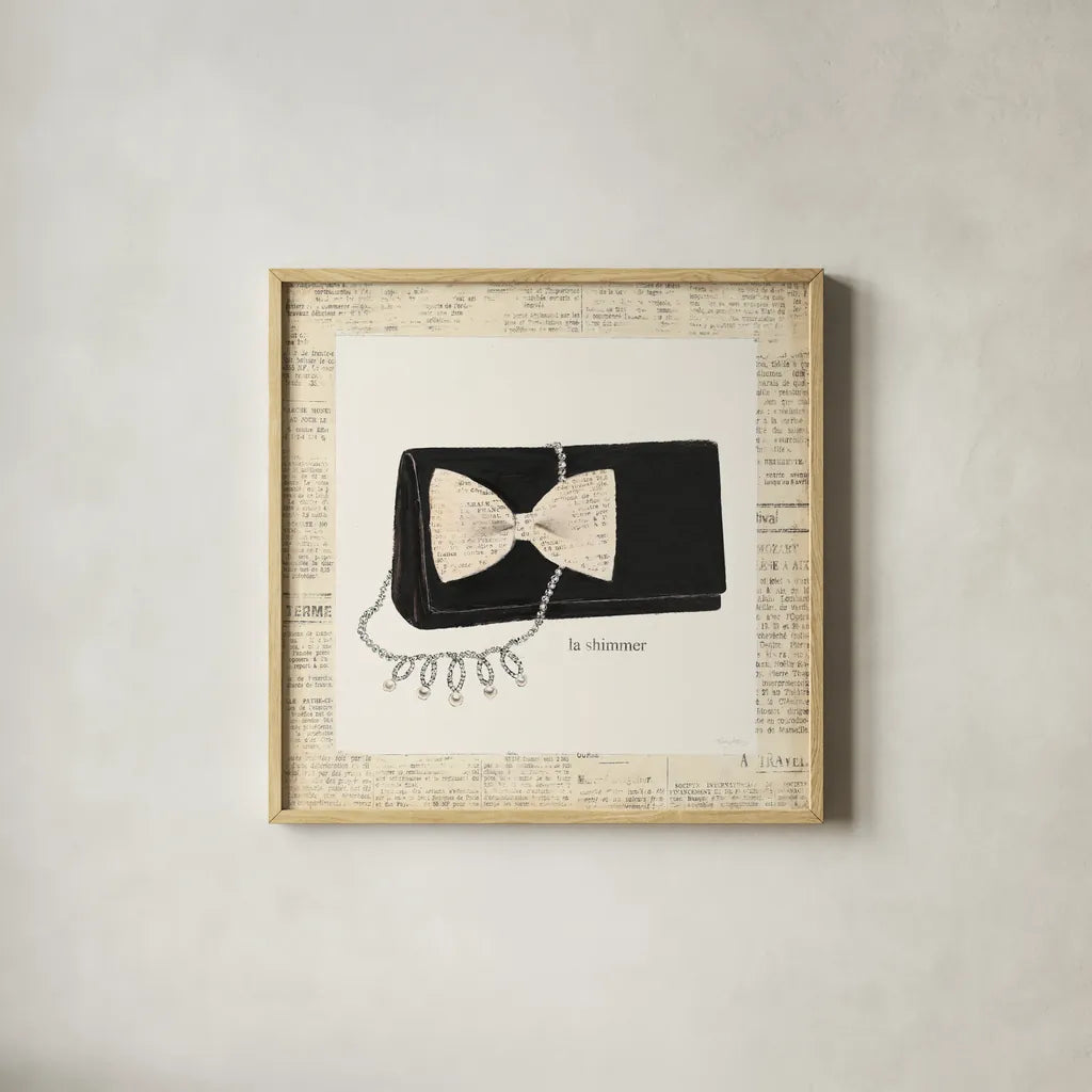 From Emilys Closet III Square by Emily Adams. Shown in a natural wood glass frame for a timeless modern aesthetic. Available as an archival giclee rolled canvas, fine art paper, or poster print. SKU 11041a.