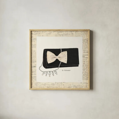 From Emilys Closet III Square by Emily Adams. Shown in a natural wood glass frame for a timeless modern aesthetic. Available as an archival giclee rolled canvas, fine art paper, or poster print. SKU 11041a.