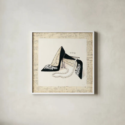 From Emilys Closet IV Square by Emily Adams. Shown in a crisp white glass frame for a clean and minimalist style. Available as an archival giclee rolled canvas, fine art paper, or poster print. SKU 11042a.