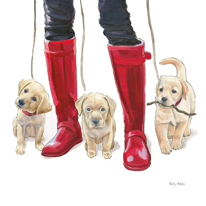 Furry Fashion Friends I by Emily Adams. SKU 37317a. Archival Giclee Fine art print for wall decor.