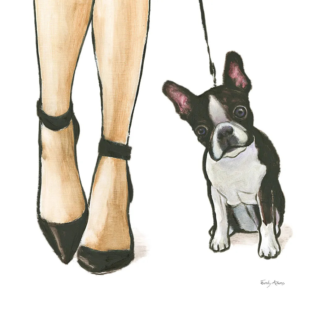 Furry Fashion Friends II by Emily Adams. SKU 37318a. Archival Giclee Fine art print for wall decor.