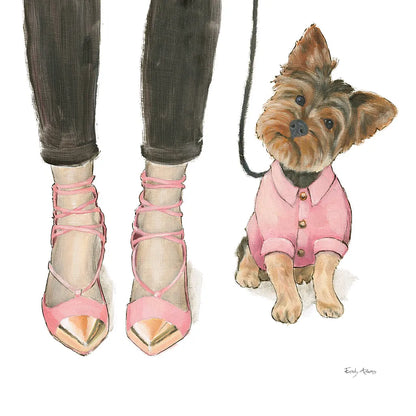 Furry Fashion Friends III by Emily Adams. SKU 37319a. Archival Giclee Fine art print for wall decor.