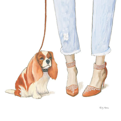 Furry Fashion Friends IV by Emily Adams. SKU 37320a. Archival Giclee Fine art print for wall decor.
