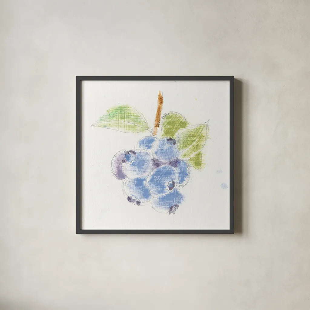 Garden Delight II by Emily Adams. Shown in a sleek black glass frame for a contemporary gallery look. Available as an archival giclee rolled canvas, fine art paper, or poster print. SKU 24835a.
