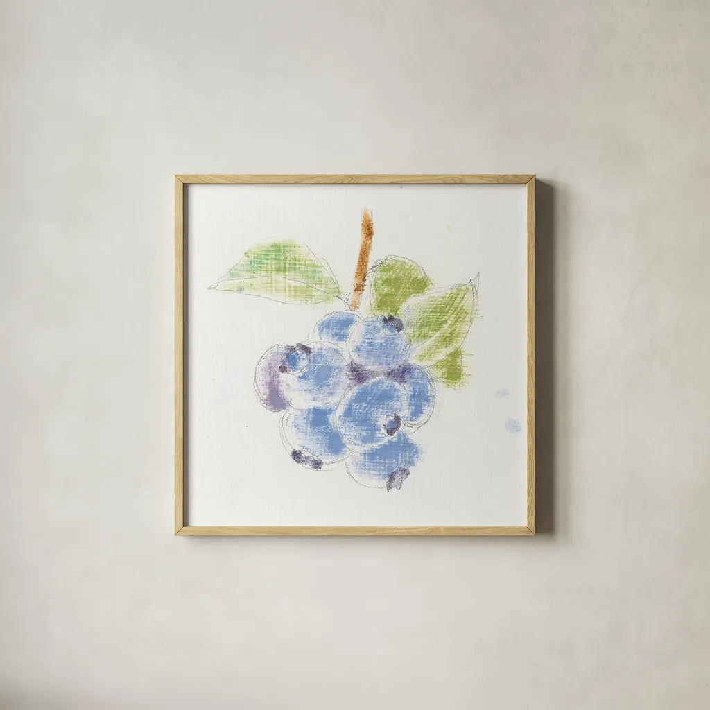 Garden Delight II by Emily Adams. Shown in a natural wood glass frame for a timeless modern aesthetic. Available as an archival giclee rolled canvas, fine art paper, or poster print. SKU 24835a.
