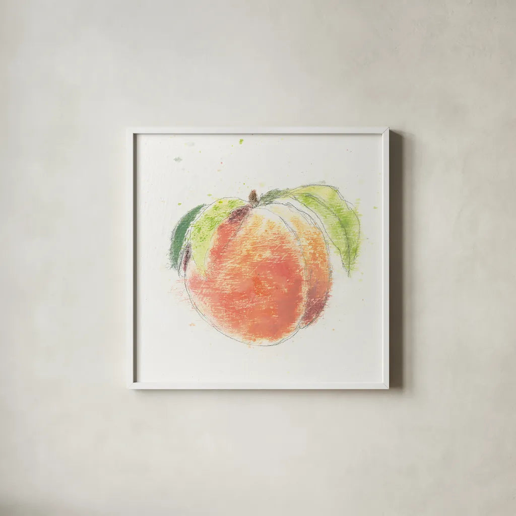 Garden Delight IV by Emily Adams. Shown in a crisp white glass frame for a clean and minimalist style. Available as an archival giclee rolled canvas, fine art paper, or poster print. SKU 24837a.