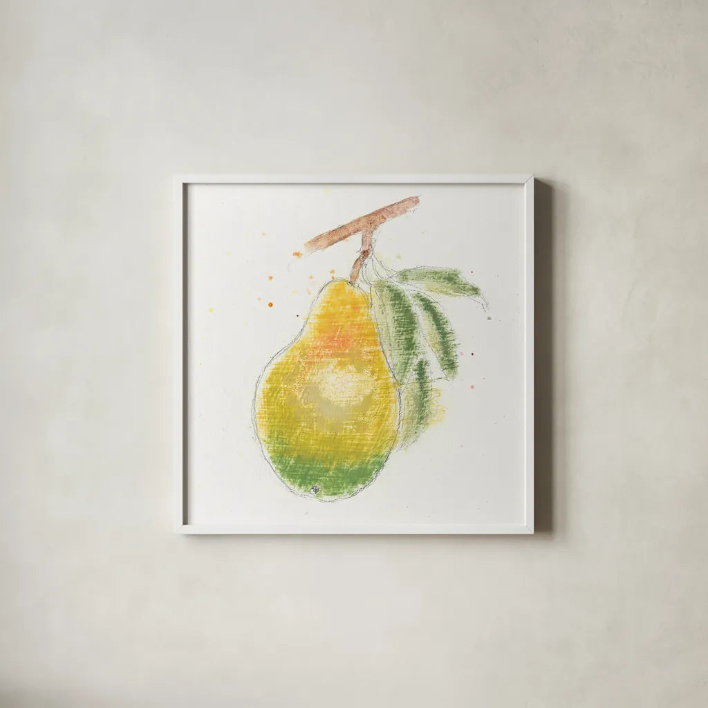 Garden Delight V by Emily Adams. Shown in a crisp white glass frame for a clean and minimalist style. Available as an archival giclee rolled canvas, fine art paper, or poster print. SKU 24838a.