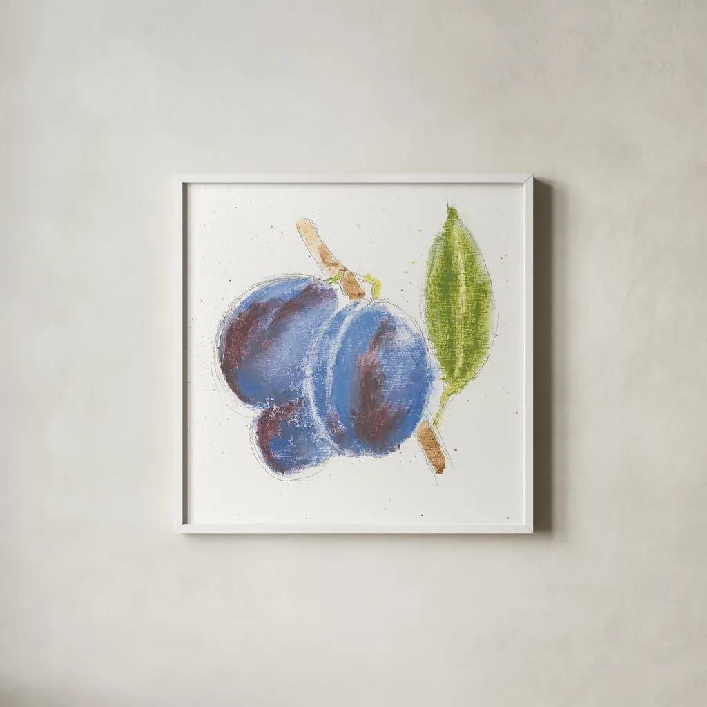Garden Delight VI by Emily Adams. Shown in a crisp white glass frame for a clean and minimalist style. Available as an archival giclee rolled canvas, fine art paper, or poster print. SKU 24839a.