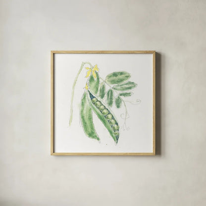 Garden Delight XI by Emily Adams. Shown in a natural wood glass frame for a timeless modern aesthetic. Available as an archival giclee rolled canvas, fine art paper, or poster print. SKU 24844a.