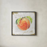 Garden Treasures II by Emily Adams. Shown in a sleek black glass frame for a contemporary gallery look. Available as an archival giclee rolled canvas, fine art paper, or poster print. SKU 25985a.