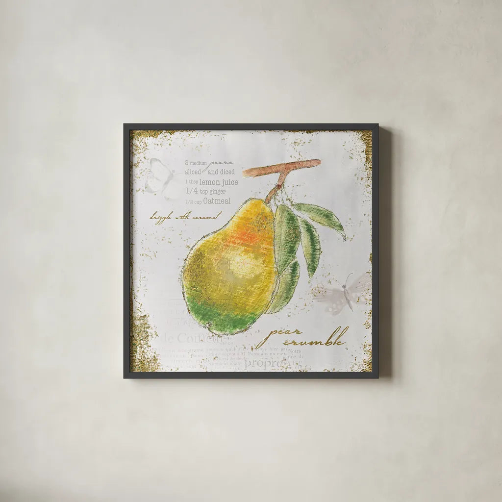 Garden Treasures III by Emily Adams. Shown in a sleek black glass frame for a contemporary gallery look. Available as an archival giclee rolled canvas, fine art paper, or poster print. SKU 25986a.