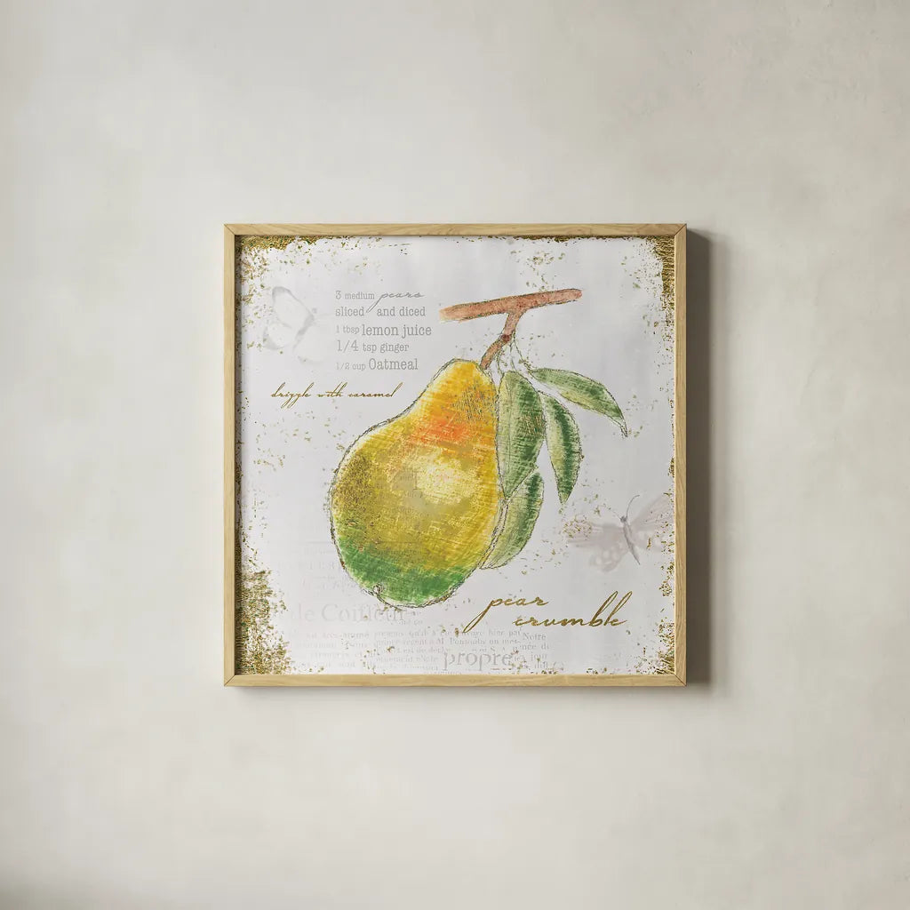 Garden Treasures III by Emily Adams. Shown in a natural wood glass frame for a timeless modern aesthetic. Available as an archival giclee rolled canvas, fine art paper, or poster print. SKU 25986a.
